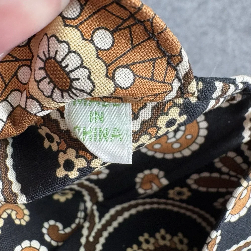 Y2K  Vera Bradley Checkbook Wallet Black Brown Paisley Boho Preppy‎